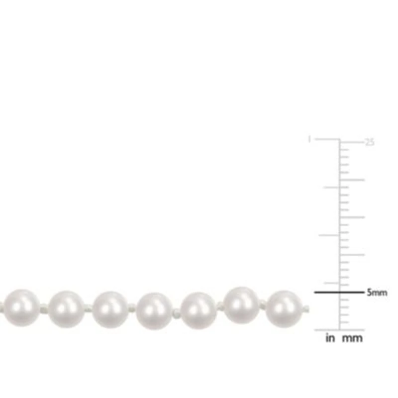 5-5.5mm Freshwater Cultured Pearl Bracelet in Sterling Silver - 7.5 in