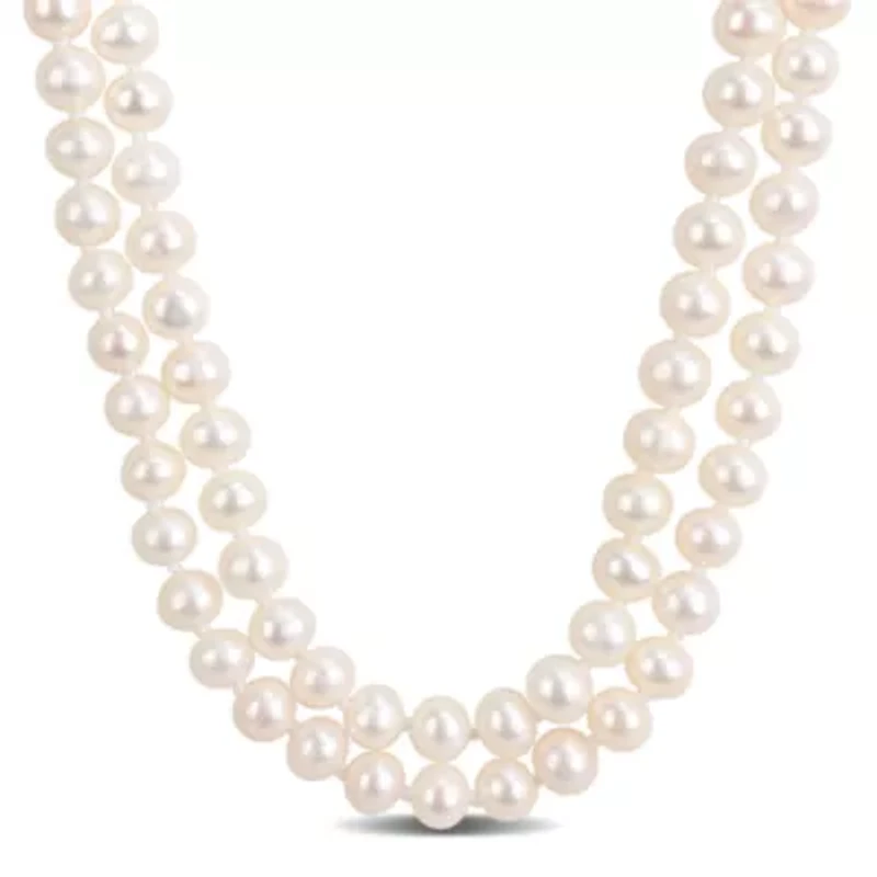6.5-7mm Freshwater Cultured Pearl Endless Necklace in Sterling Silver - 64 in