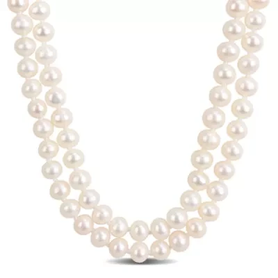 6.5-7mm Freshwater Cultured Pearl Endless Necklace in Sterling Silver - 64 in