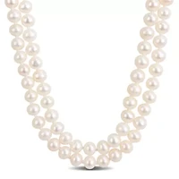 6.5-7mm Freshwater Cultured Pearl Endless Necklace in Sterling Silver - 64 in