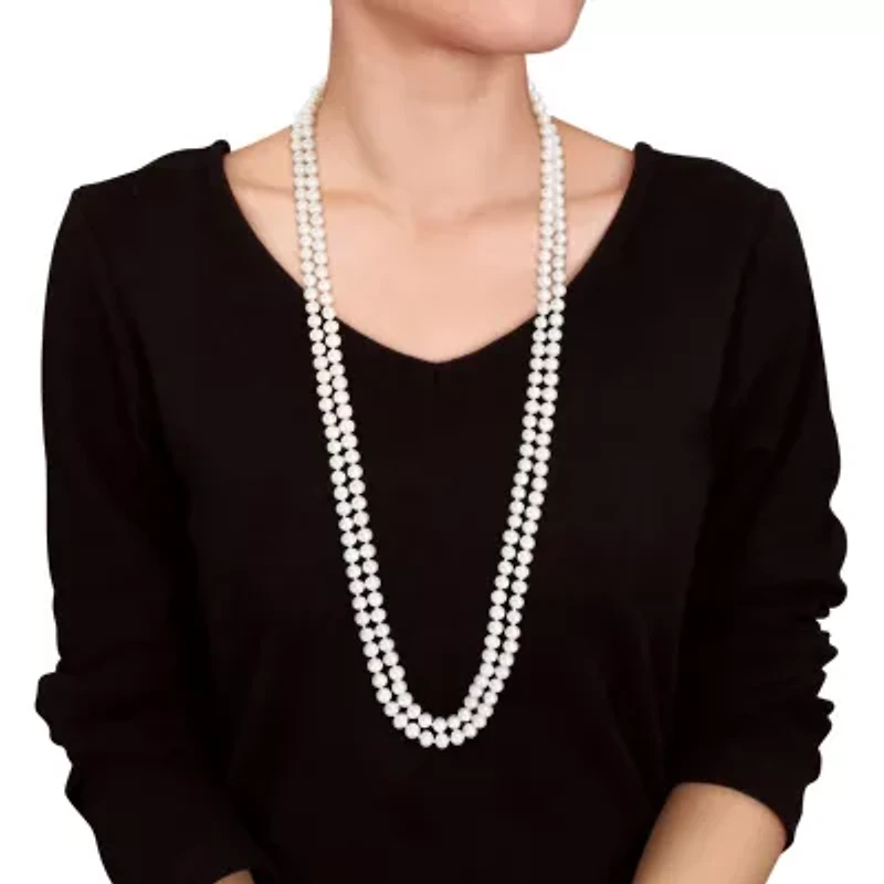 6.5-7mm Freshwater Cultured Pearl Endless Necklace in Sterling Silver - 64 in