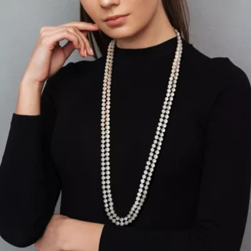 6.5-7mm Freshwater Cultured Pearl Endless Necklace in Sterling Silver - 64 in