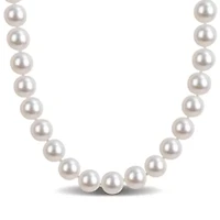 10.5mm Freshwater Cultured Pearl Necklace in Sterling Silver- 18 in