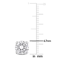 Lab Created White Moissanite Earrings in 10k White Gold