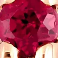 Garnet Hoop Earrings in 10k Rose Gold