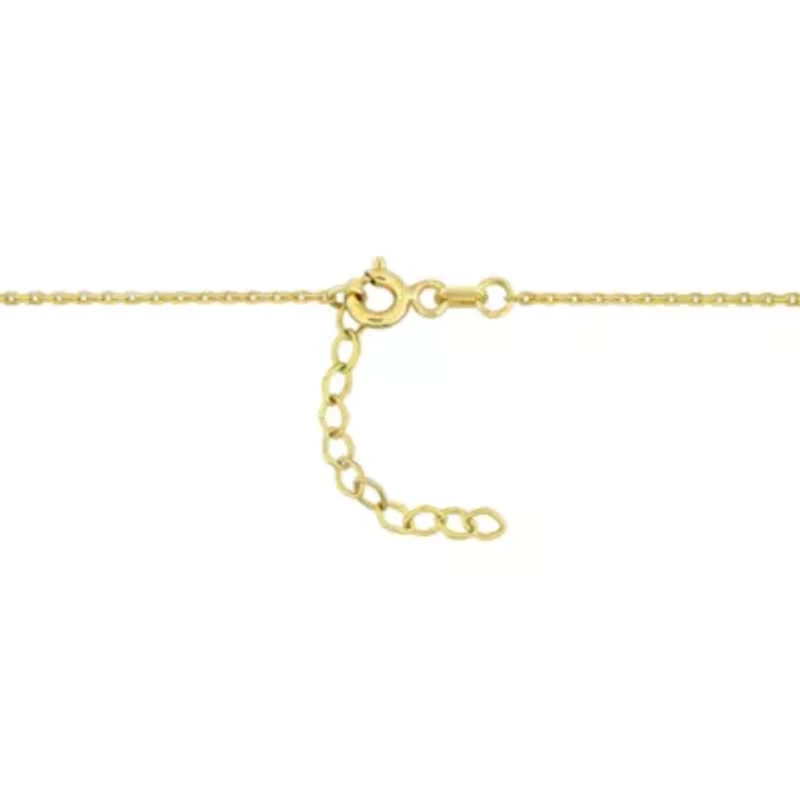 Orange Sapphire Green Sapphire Yellow Sapphire Necklace in 10k Yellow Gold- 16.5+1.5 Ext.