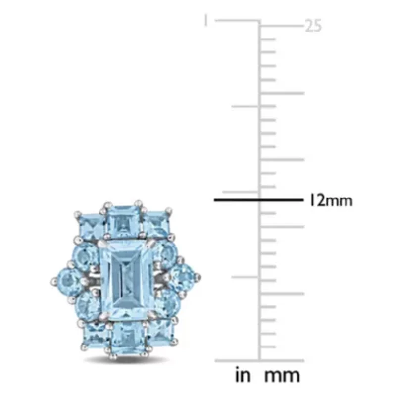 Sky & Swiss Blue Topaz Earrings in 14k White Gold