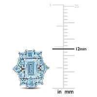 Sky & Swiss Blue Topaz Earrings in 14k White Gold