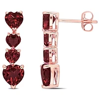 Garnet Earrings in 10k Rose Gold