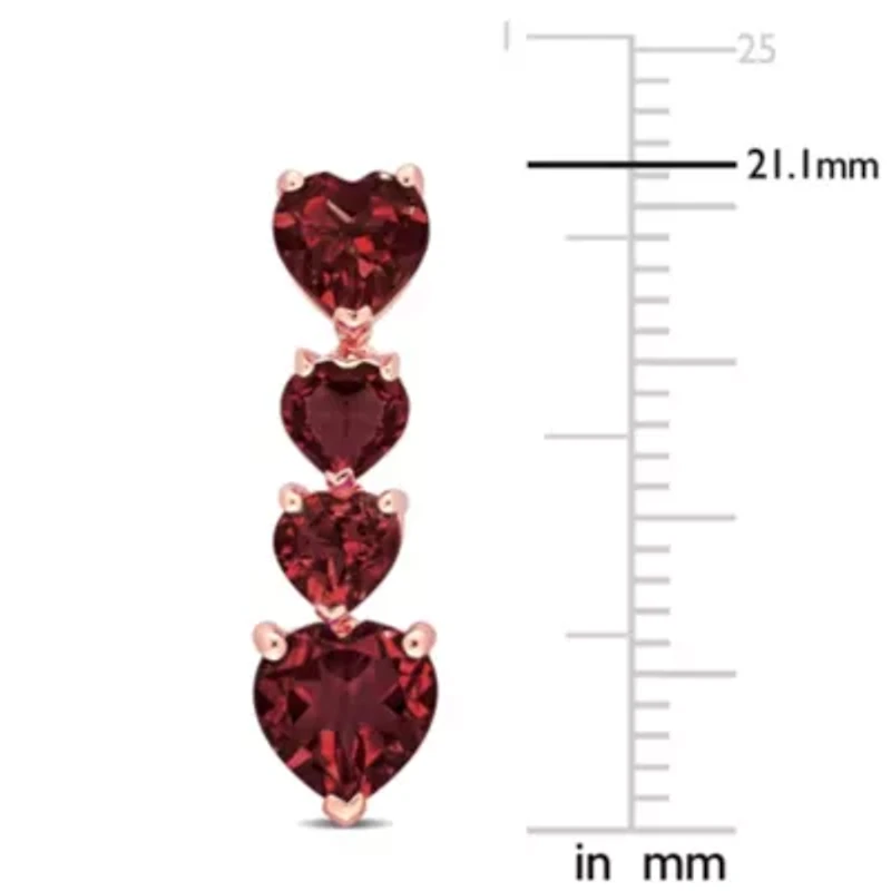 Garnet Earrings in 10k Rose Gold