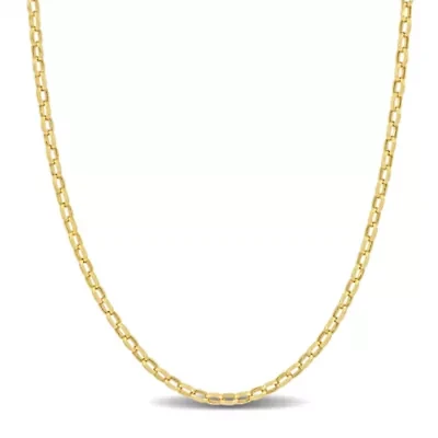 2.2mm Diamond Cut Oval Rolo Link Chain Necklace in 10K Yellow Gold, 24"