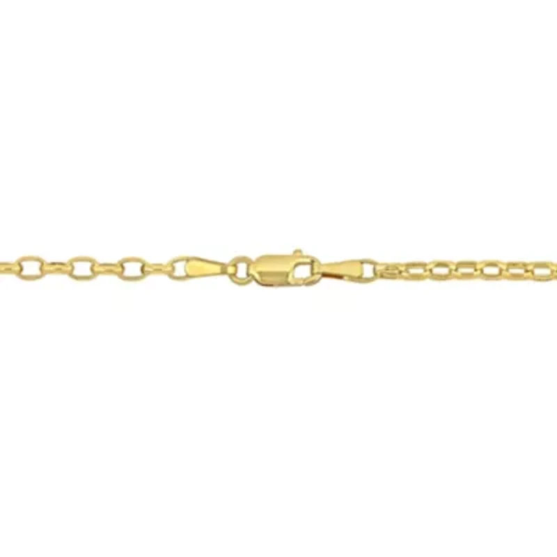 2.2mm Diamond Cut Oval Rolo Link Chain Necklace in 10K Yellow Gold, 24"