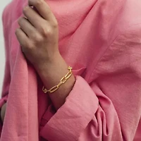 Oval Link Chain Bracelet in 14K Yellow Gold, 7"