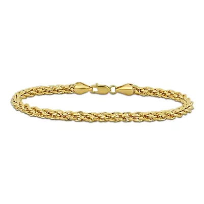 4mm Infinity Rope Chain Anklet in 14K Yellow Gold, 9"