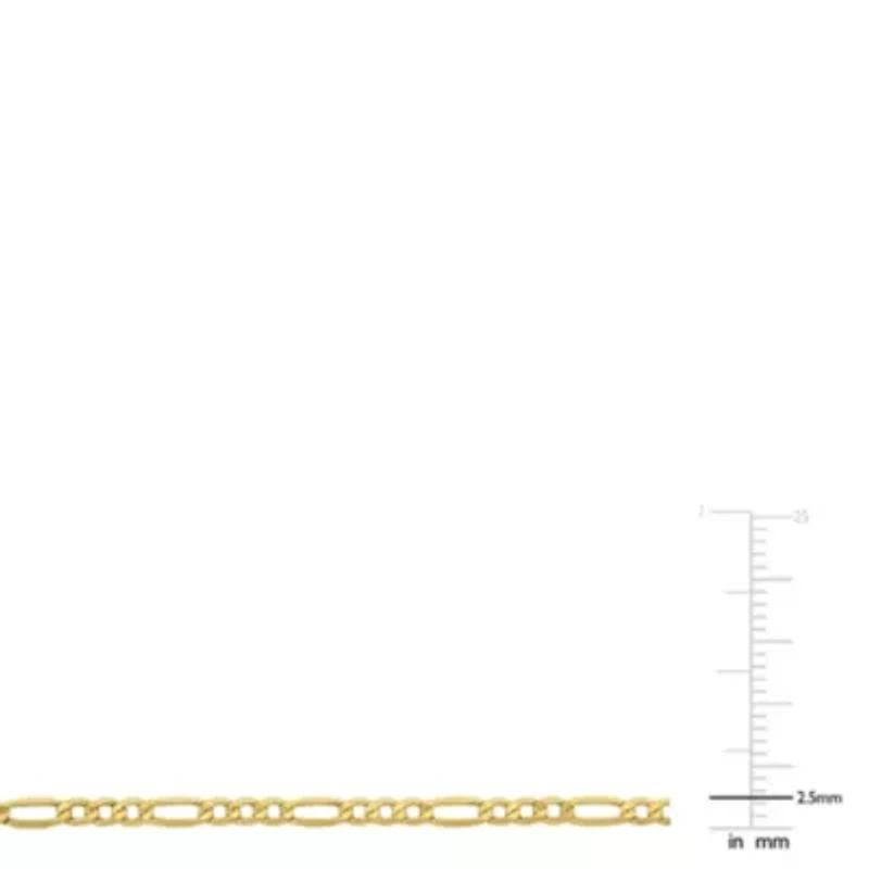 2.5mm Figaro Chain Anklet in 10K Yellow Gold, 9"