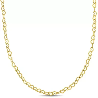 Heart Link Chain Necklace in 14K Yellow Gold, 20"