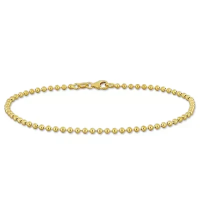 2mm Ball Bead Chain Bracelet in 14K Yellow Gold, 9"