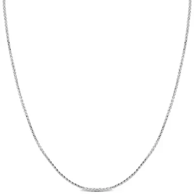 0.85mm Wheat Link Chain Necklace in 10K White Gold, 20"