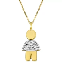 Golden Boy Pendant with Chain in 14K Yellow Gold, 17"