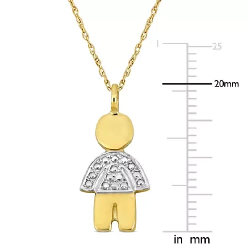 Golden Boy Pendant with Chain in 14K Yellow Gold, 17"