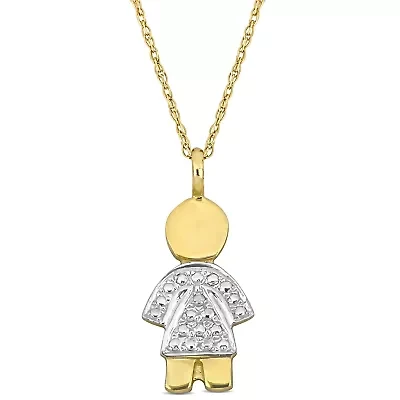 Golden Girl Pendant with Chain in 14K Yellow Gold, 17"