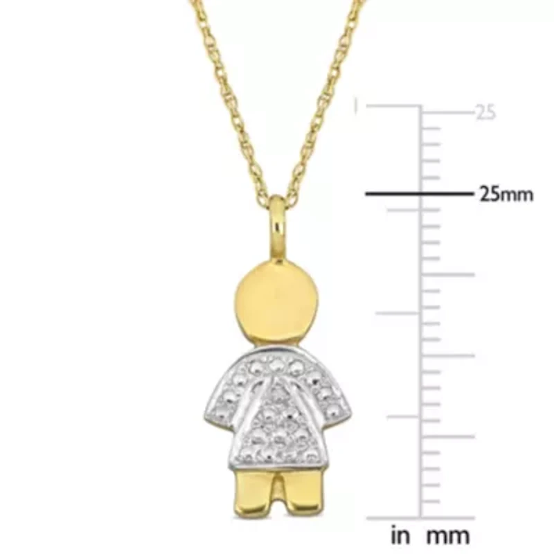 Golden Girl Pendant with Chain in 14K Yellow Gold, 17"