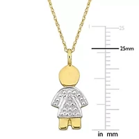 Golden Girl Pendant with Chain in 14K Yellow Gold, 17"