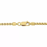 Hollow Round Box Link Chain Necklace in 14K Yellow Gold, 24"
