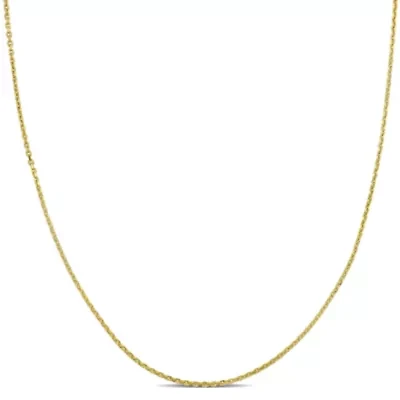 0.85mm Diamond Cut Cable Chain Necklace in 10K Yellow Gold, 17"