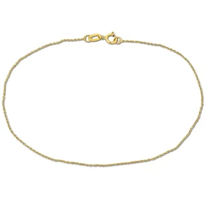 Diamond Cut Cable Chain Bracelet in 14K Yellow Gold, 7.5"