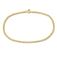2mm Valentino Star Chain Bracelet in 10K Yellow Gold, 9"