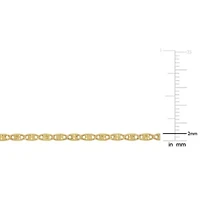 2mm Valentino Star Chain Bracelet in 10K Yellow Gold, 9"
