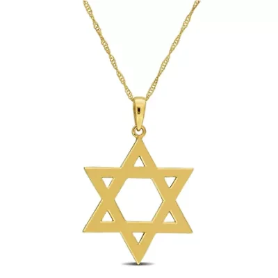 Star of David Pendant with Chain in 10K Yellow Gold, 17"