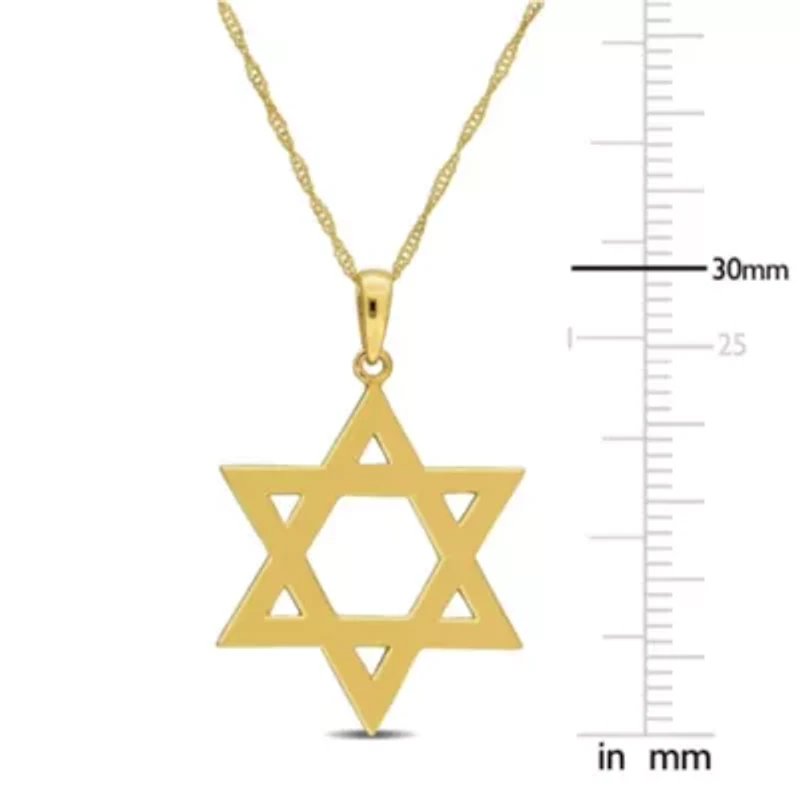 Star of David Pendant with Chain in 10K Yellow Gold, 17"