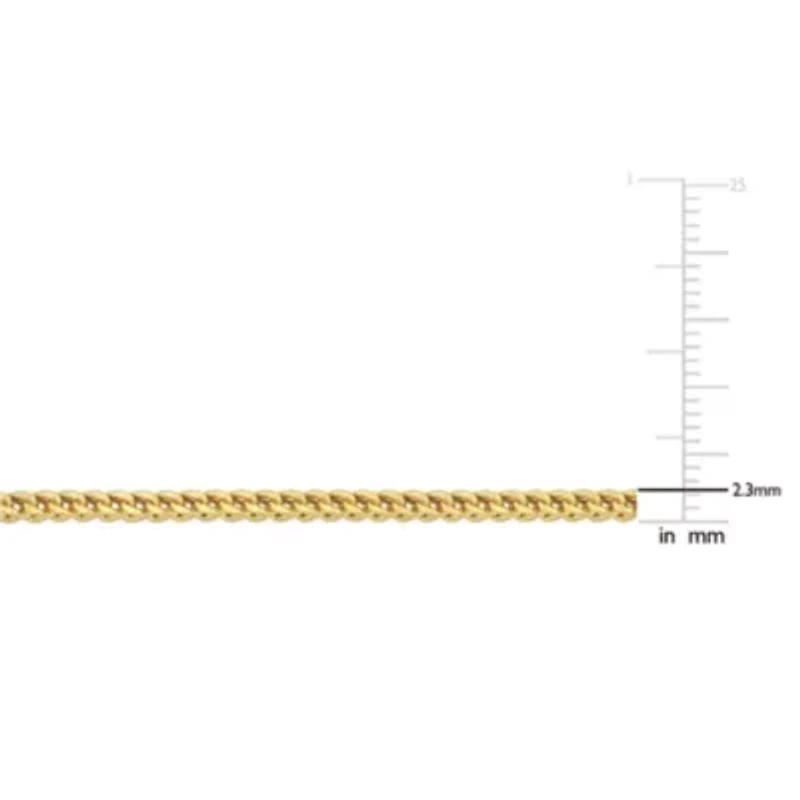 2.3mm Franco Link Chain Necklace and Anklet Set in 10K Yellow Gold, 18" & 9"