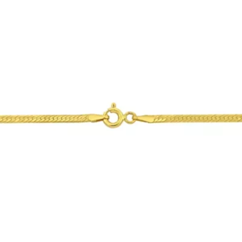 2-Piece Set of 2 mm Herringbone Chain Necklace & Anklet 10K Yellow Gold