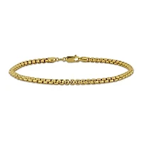 4.2mm Hollow Round Box Link Chain Bracelet in 10K Yellow Gold, 9"