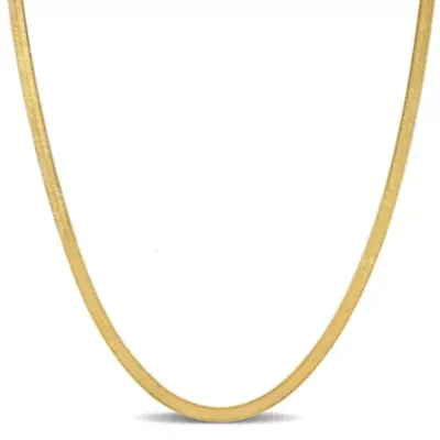 3.75mm Flex Herringbone Chain Necklace in 10K Yellow Gold, 16"