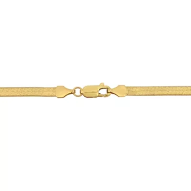 3.75mm Flex Herringbone Chain Necklace in 10K Yellow Gold, 16"