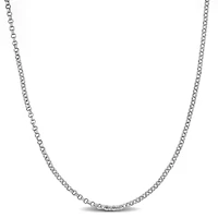 1mm Rolo Chain Necklace in 10K White Gold, 17"