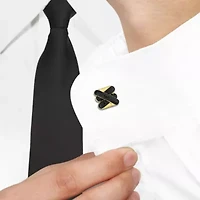Black Diamond Crossover Cufflinks in Yellow Plated Sterling Silver