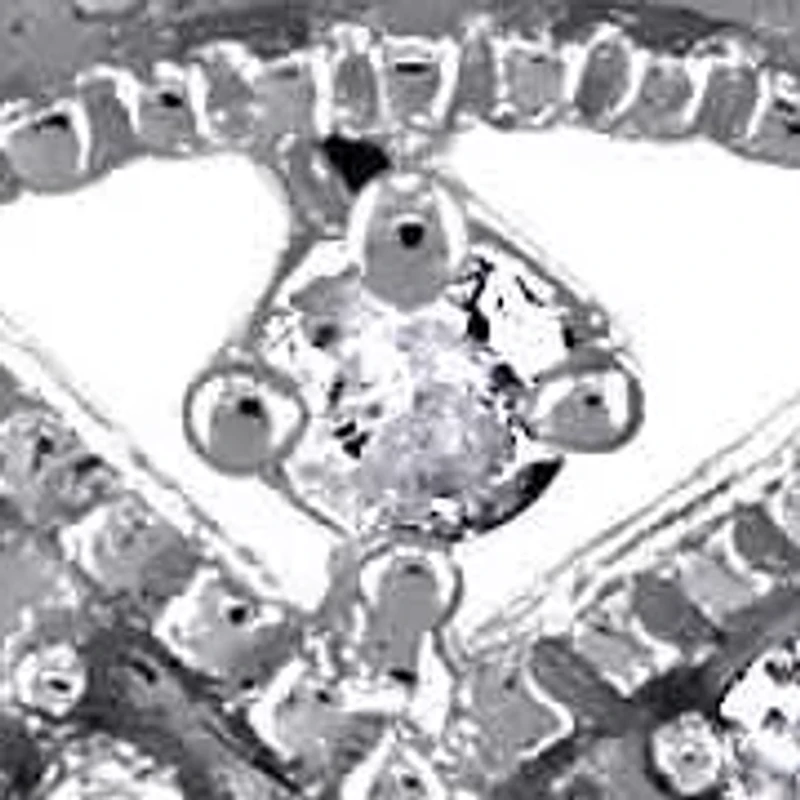 Diamond Braided Bangle in Sterling Silver - 7 in
