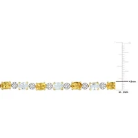 White Topaz, Citrine & Diamond Accent Bracelet in Yellow Plated Sterling Silver - 7.25 in