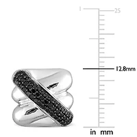 Black Diamond Cufflink in Sterling Silver Black Rhodium Plated