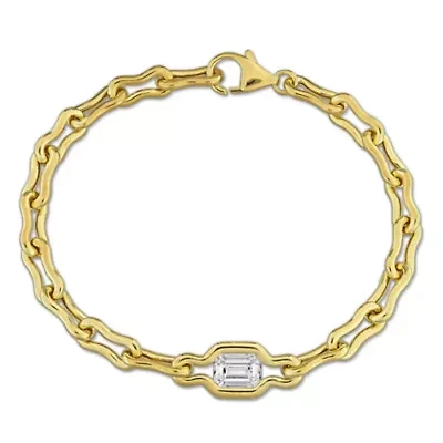 Lab Grown Diamond Bracelet in Yellow Plated Sterling Silver - 7.25 in