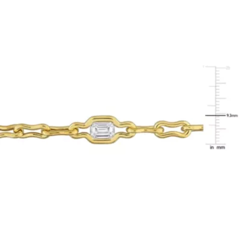 Lab Grown Diamond Bracelet in Yellow Plated Sterling Silver - 7.25 in