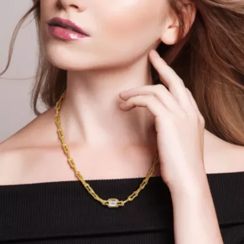 2ct. t.w. Lab Grown Diamond Necklace in Yellow Plated Sterling Silver - 17 in