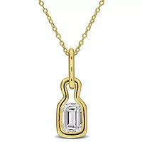 Lab Grown Diamond Pendant in Yellow Plated Sterling Silver - 18 in