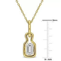 Lab Grown Diamond Pendant in Yellow Plated Sterling Silver - 18 in
