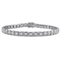 Lab Grown Diamond Bracelet in Sterling Silver - 9 in